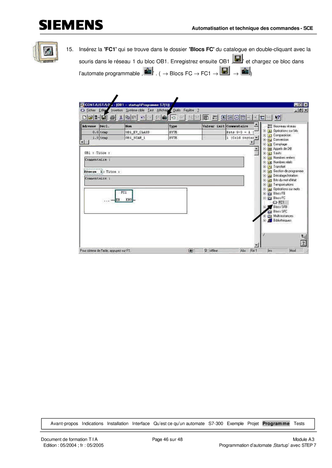 Siemens A3 manual Programme 