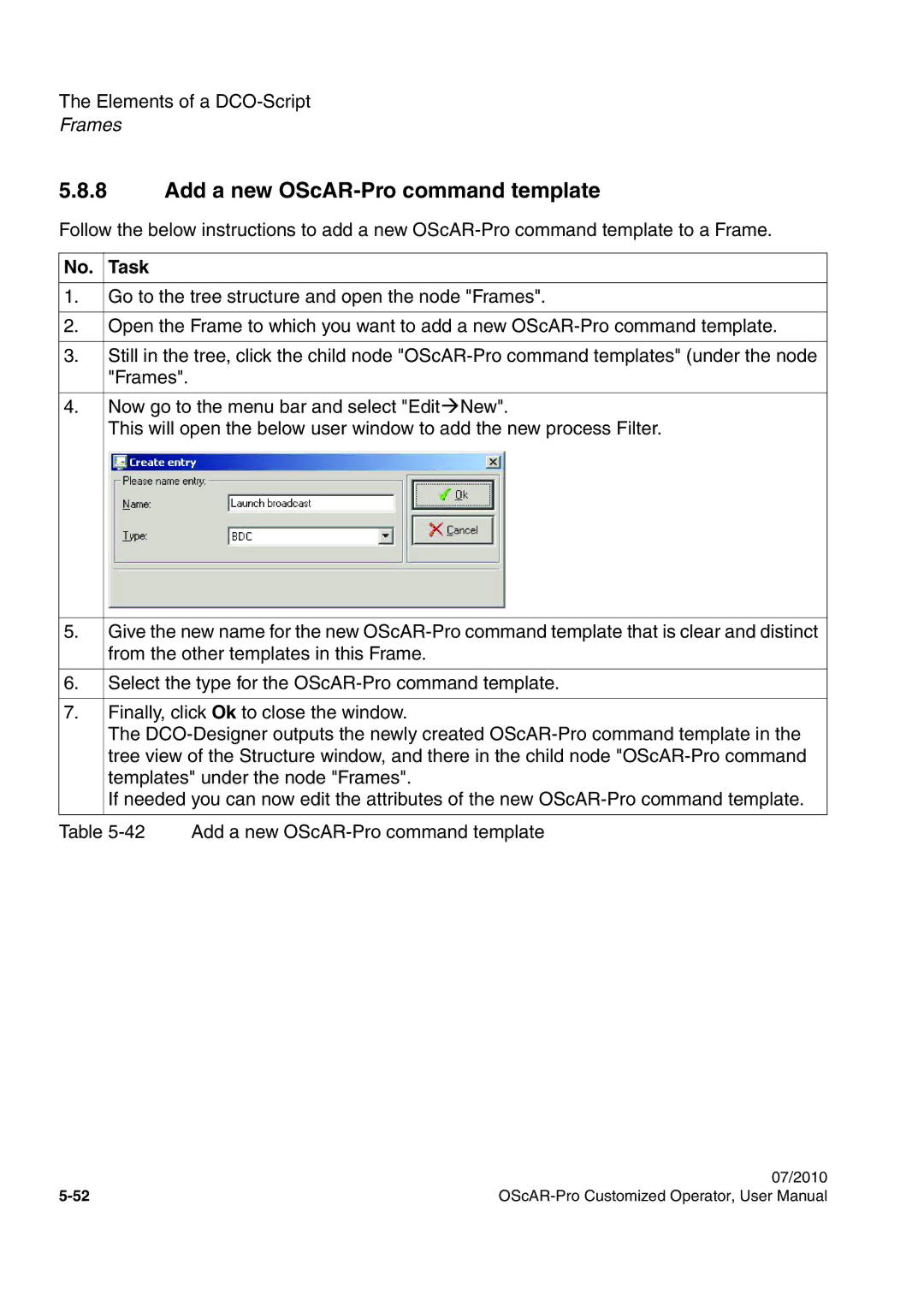 Siemens A31003-51730-U103-7619 user manual Add a new OScAR-Pro command template, Task 