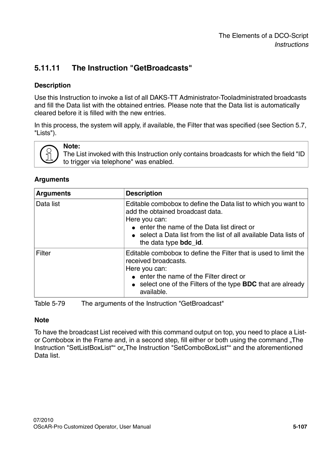 Siemens A31003-51730-U103-7619 user manual Instruction GetBroadcasts 