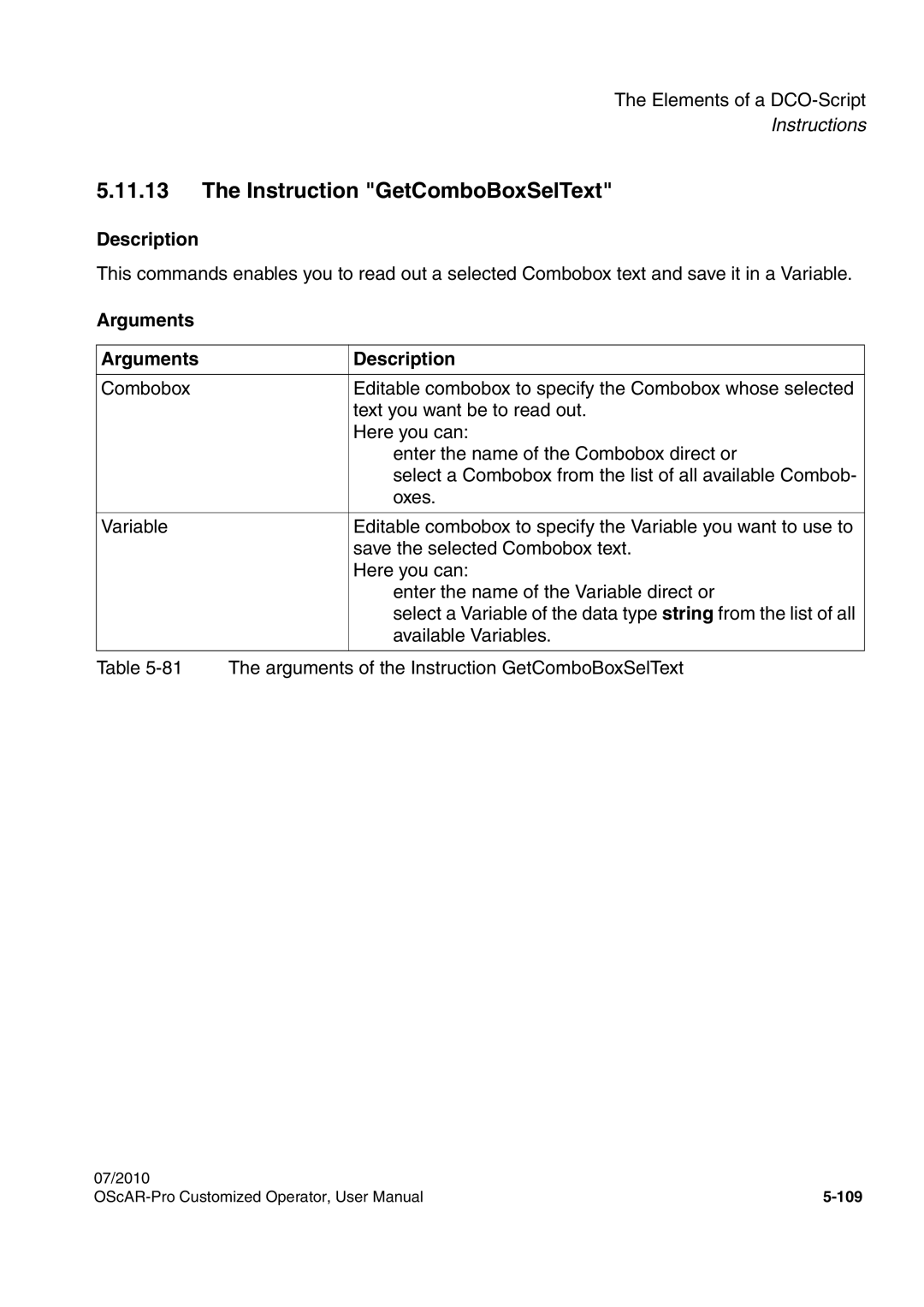 Siemens A31003-51730-U103-7619 user manual Instruction GetComboBoxSelText 