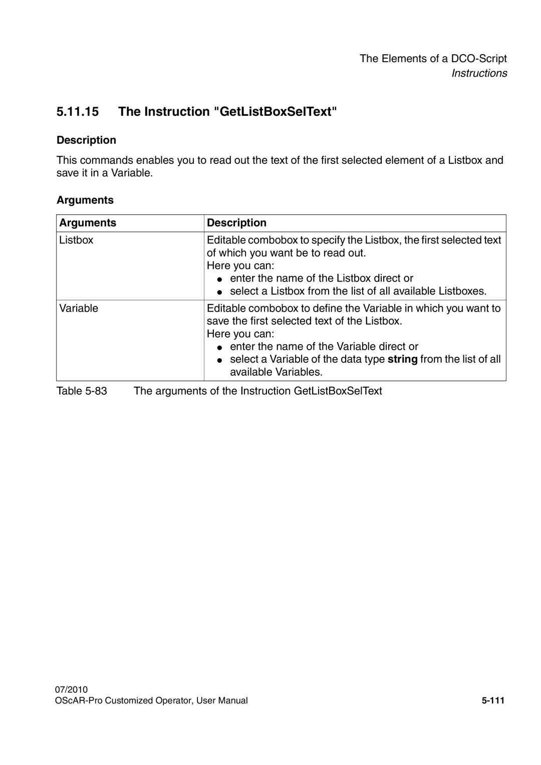 Siemens A31003-51730-U103-7619 user manual Instruction GetListBoxSelText 