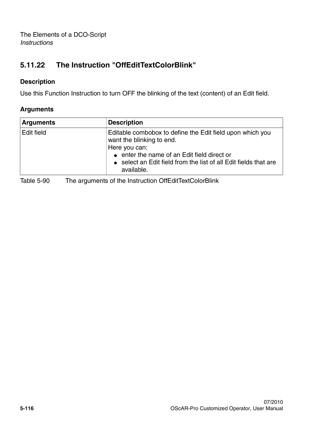 Siemens A31003-51730-U103-7619 user manual Instruction OffEditTextColorBlink 