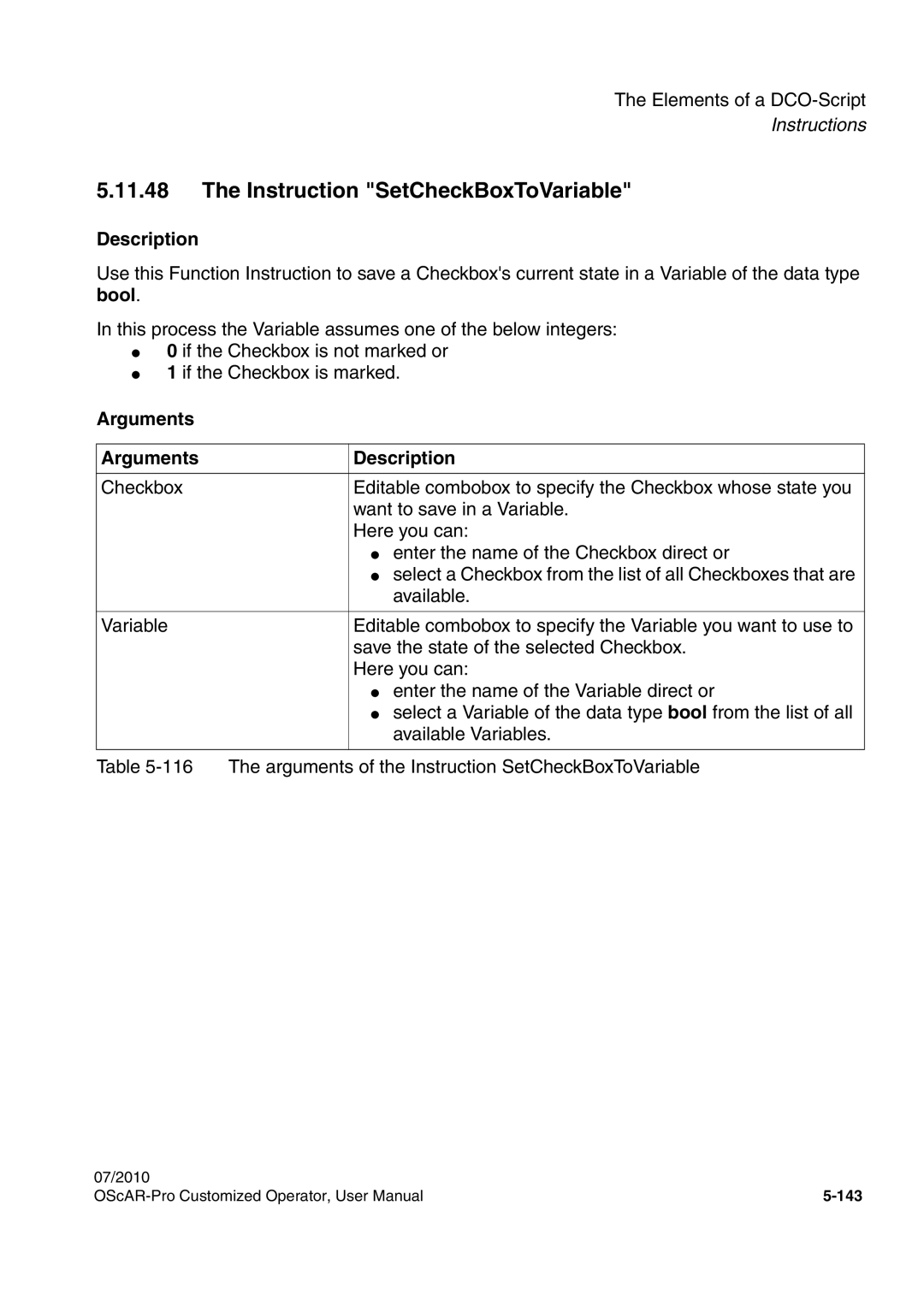 Siemens A31003-51730-U103-7619 user manual Instruction SetCheckBoxToVariable 