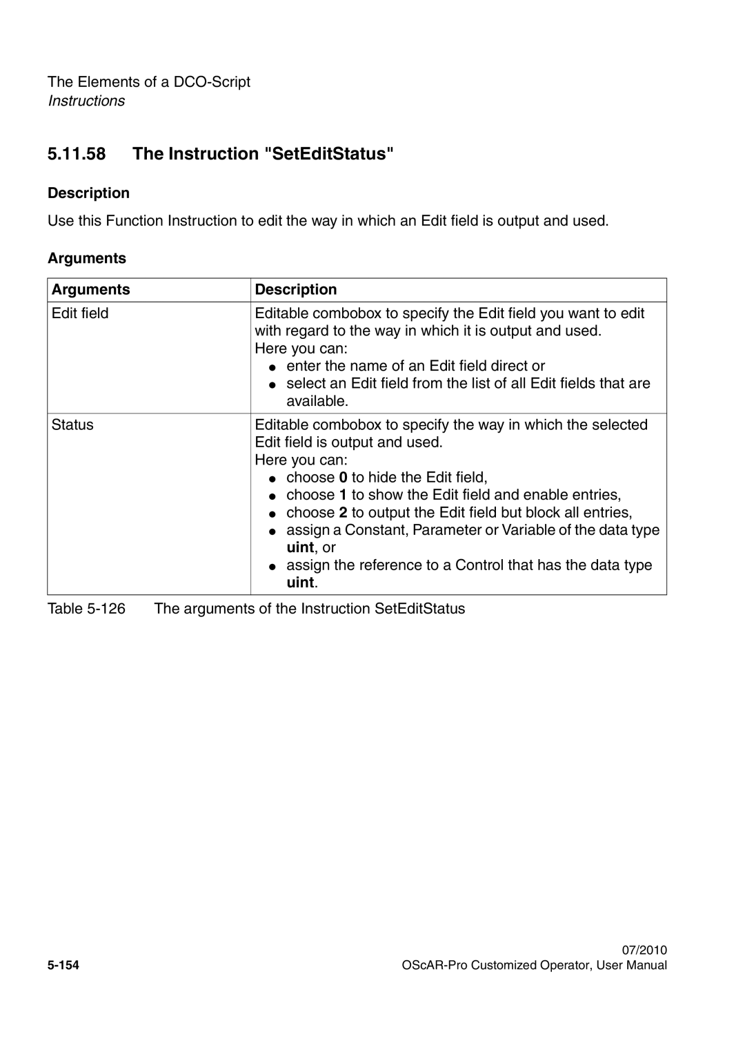 Siemens A31003-51730-U103-7619 user manual Instruction SetEditStatus, Uint, or 