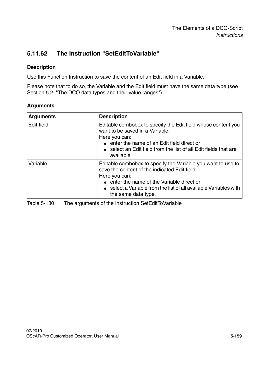 Siemens A31003-51730-U103-7619 user manual Instruction SetEditToVariable 