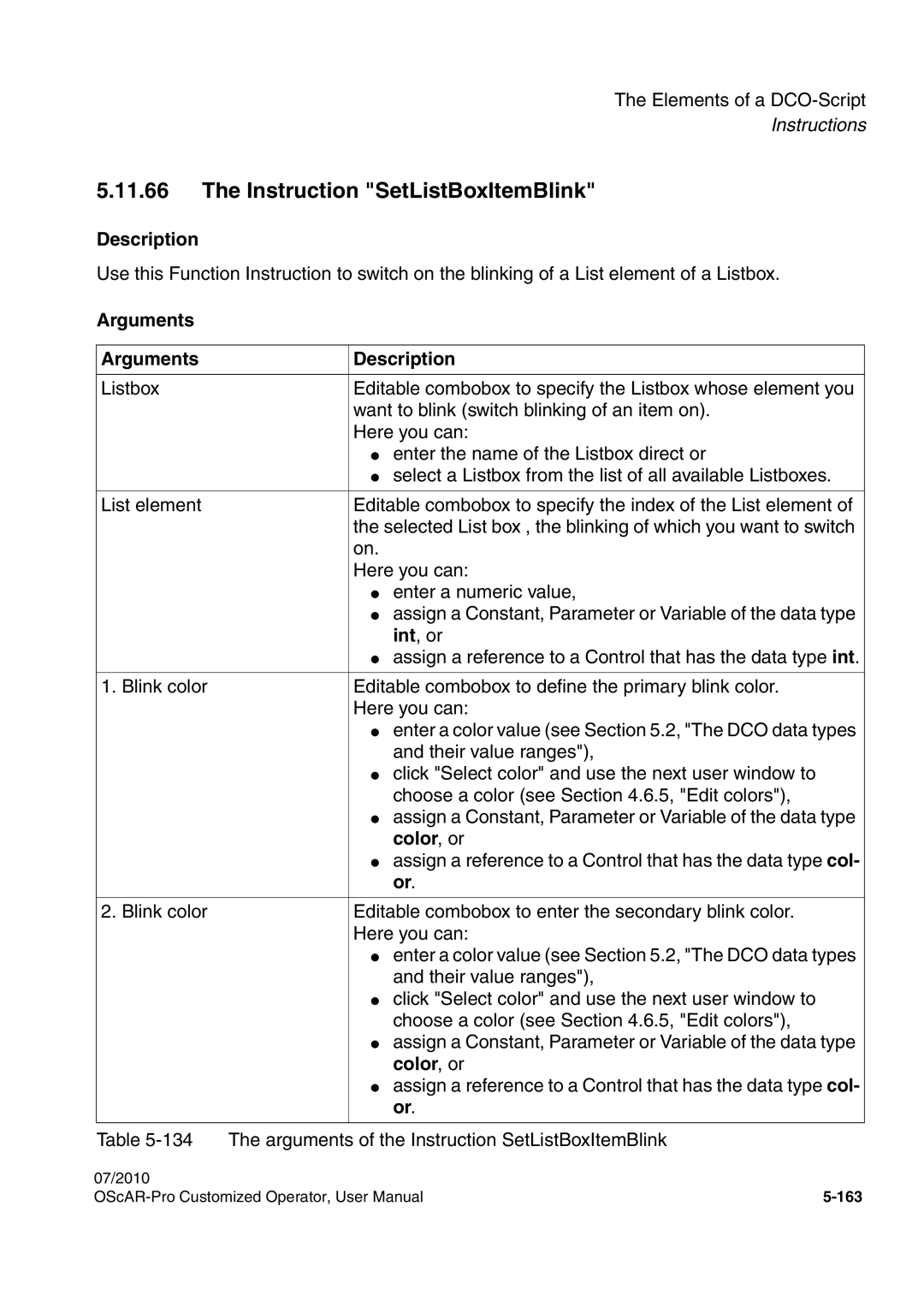 Siemens A31003-51730-U103-7619 user manual Instruction SetListBoxItemBlink 