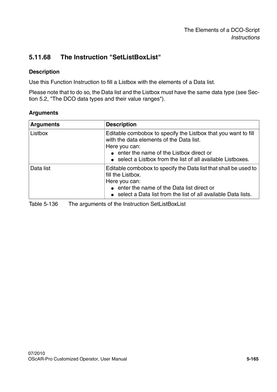 Siemens A31003-51730-U103-7619 user manual Instruction SetListBoxList 