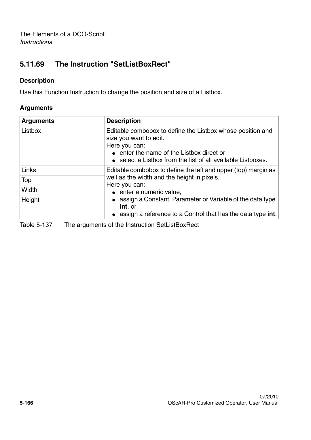 Siemens A31003-51730-U103-7619 user manual Instruction SetListBoxRect 