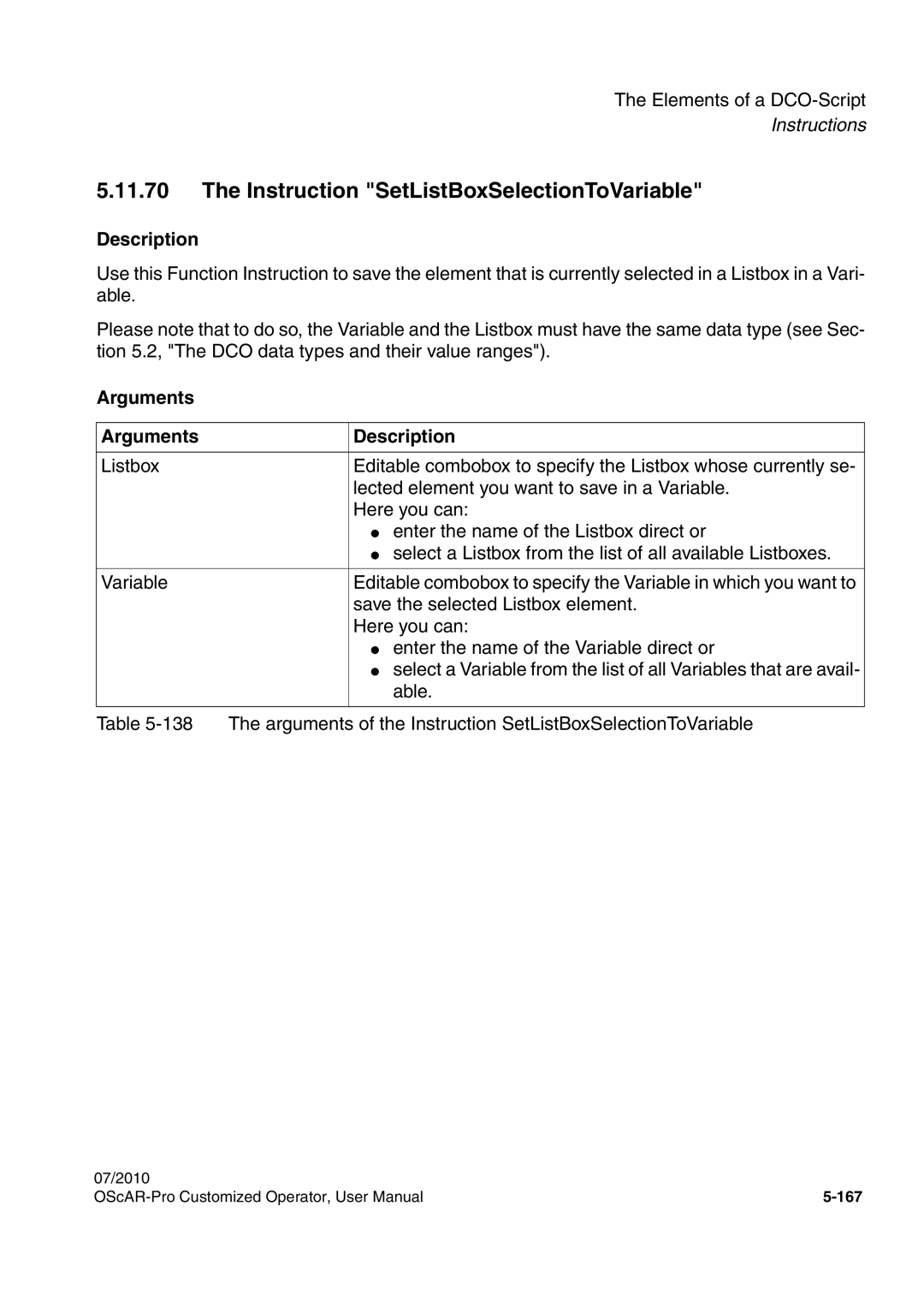 Siemens A31003-51730-U103-7619 user manual Instruction SetListBoxSelectionToVariable 