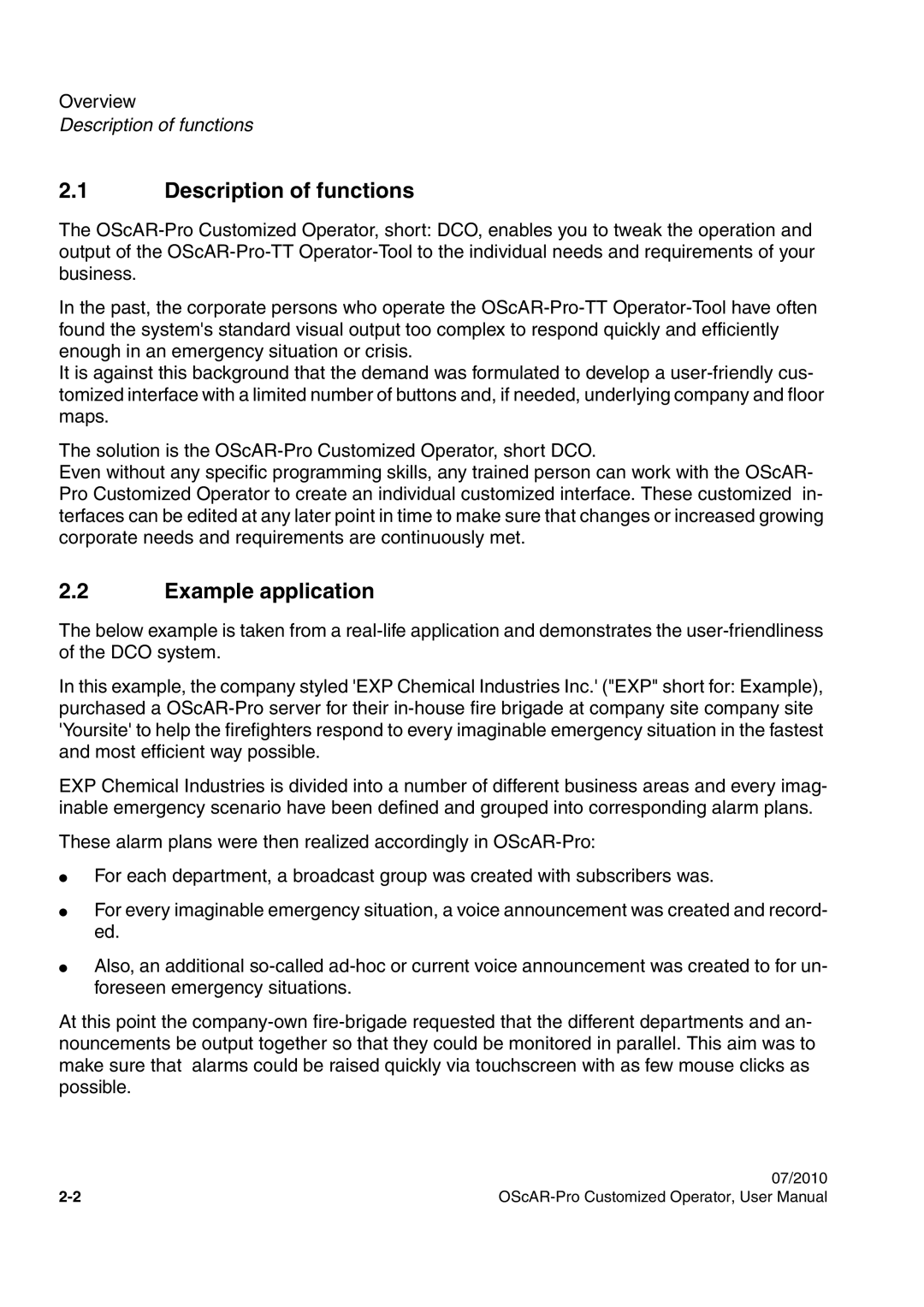 Siemens A31003-51730-U103-7619 user manual Description of functions, Example application 