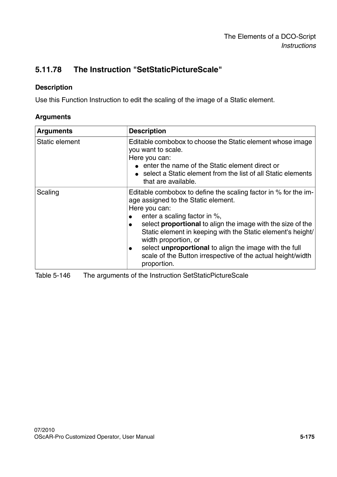 Siemens A31003-51730-U103-7619 user manual Instruction SetStaticPictureScale 