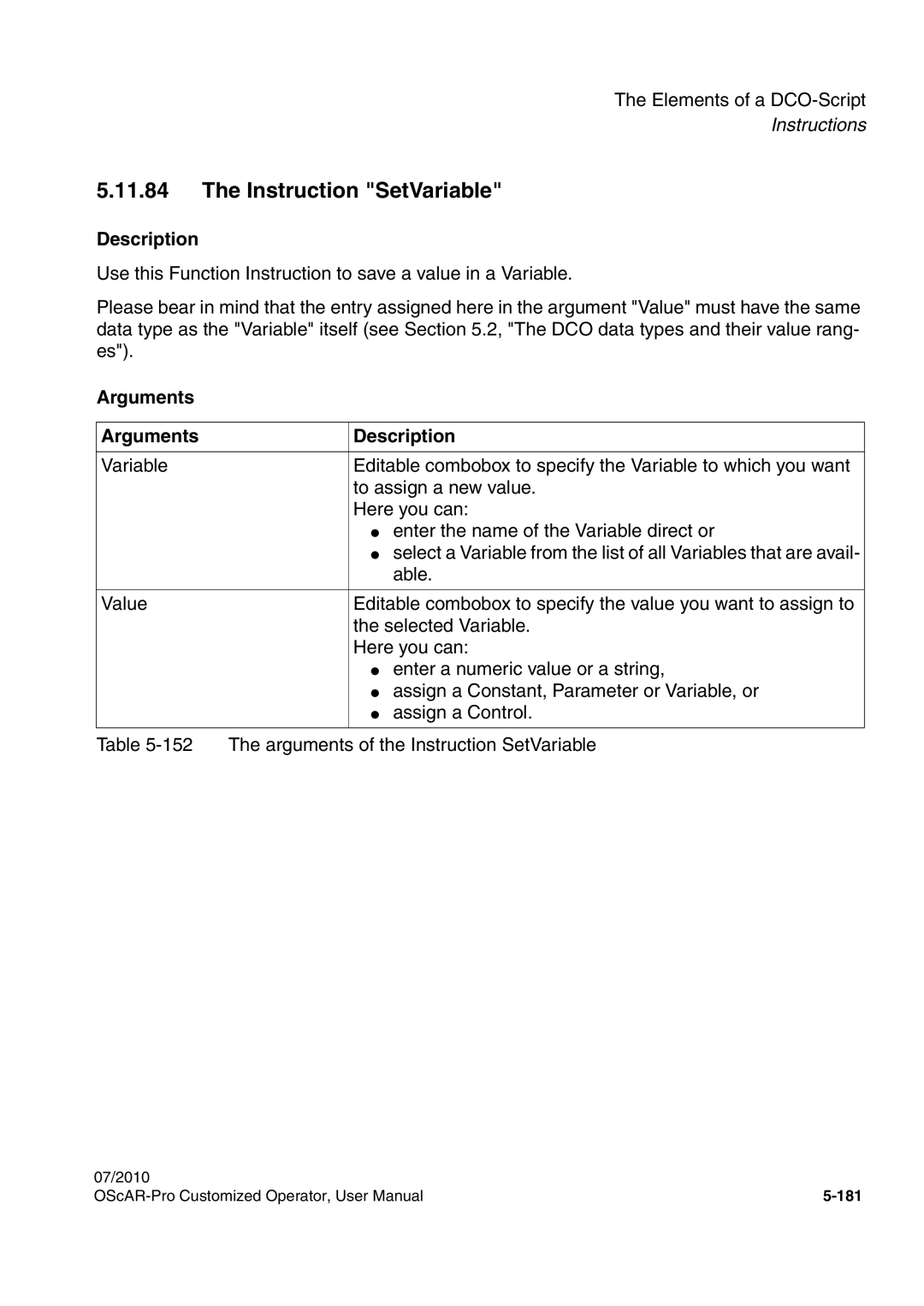 Siemens A31003-51730-U103-7619 user manual Instruction SetVariable 