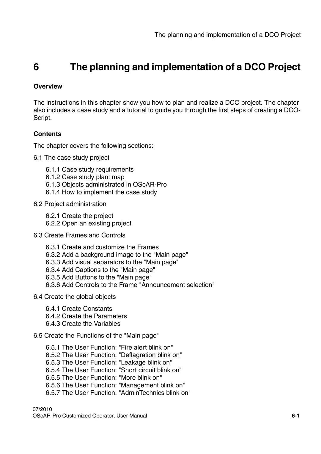 Siemens A31003-51730-U103-7619 user manual Planning and implementation of a DCO Project 