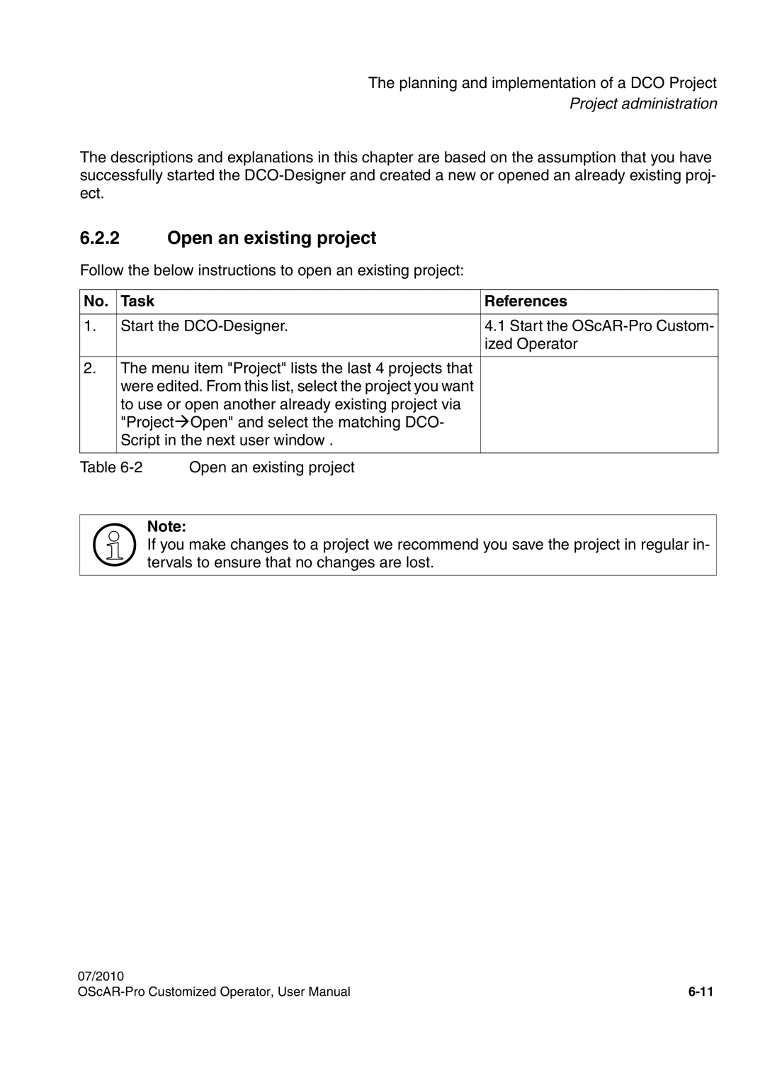 Siemens A31003-51730-U103-7619 user manual Open an existing project 