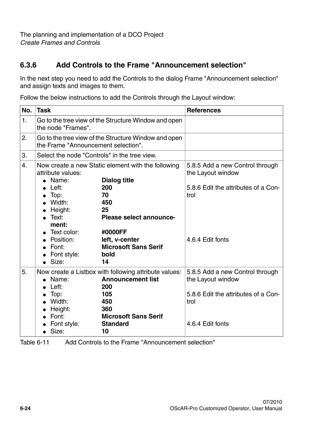 Siemens A31003-51730-U103-7619 user manual Add Controls to the Frame Announcement selection 