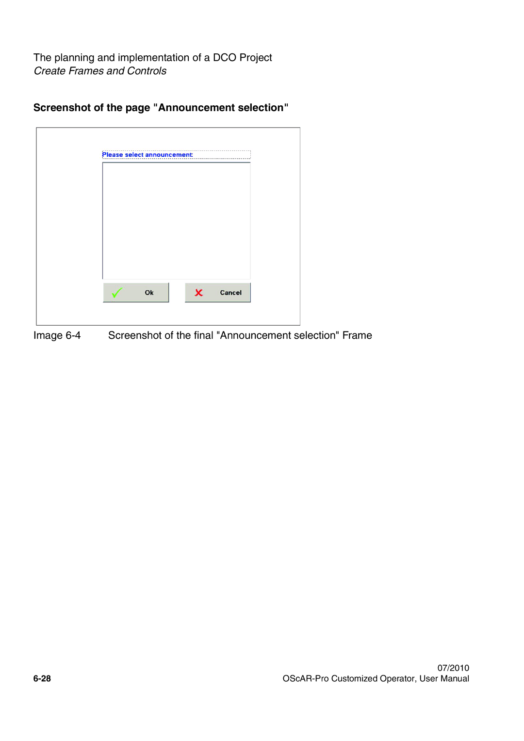 Siemens A31003-51730-U103-7619 user manual Screenshot of the page Announcement selection 