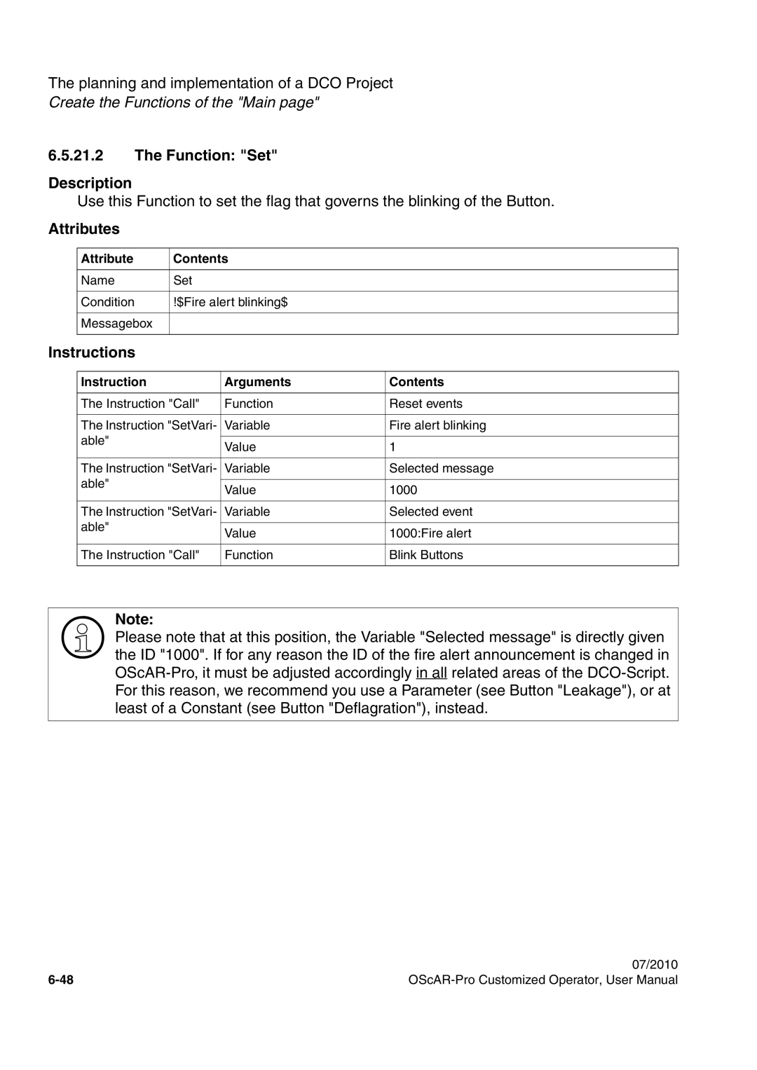 Siemens A31003-51730-U103-7619 user manual Function Set Description 