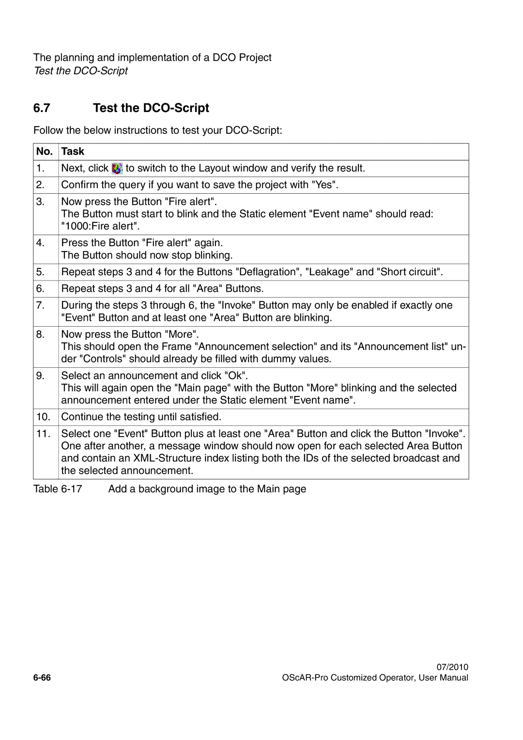 Siemens A31003-51730-U103-7619 user manual Test the DCO-Script, Task 