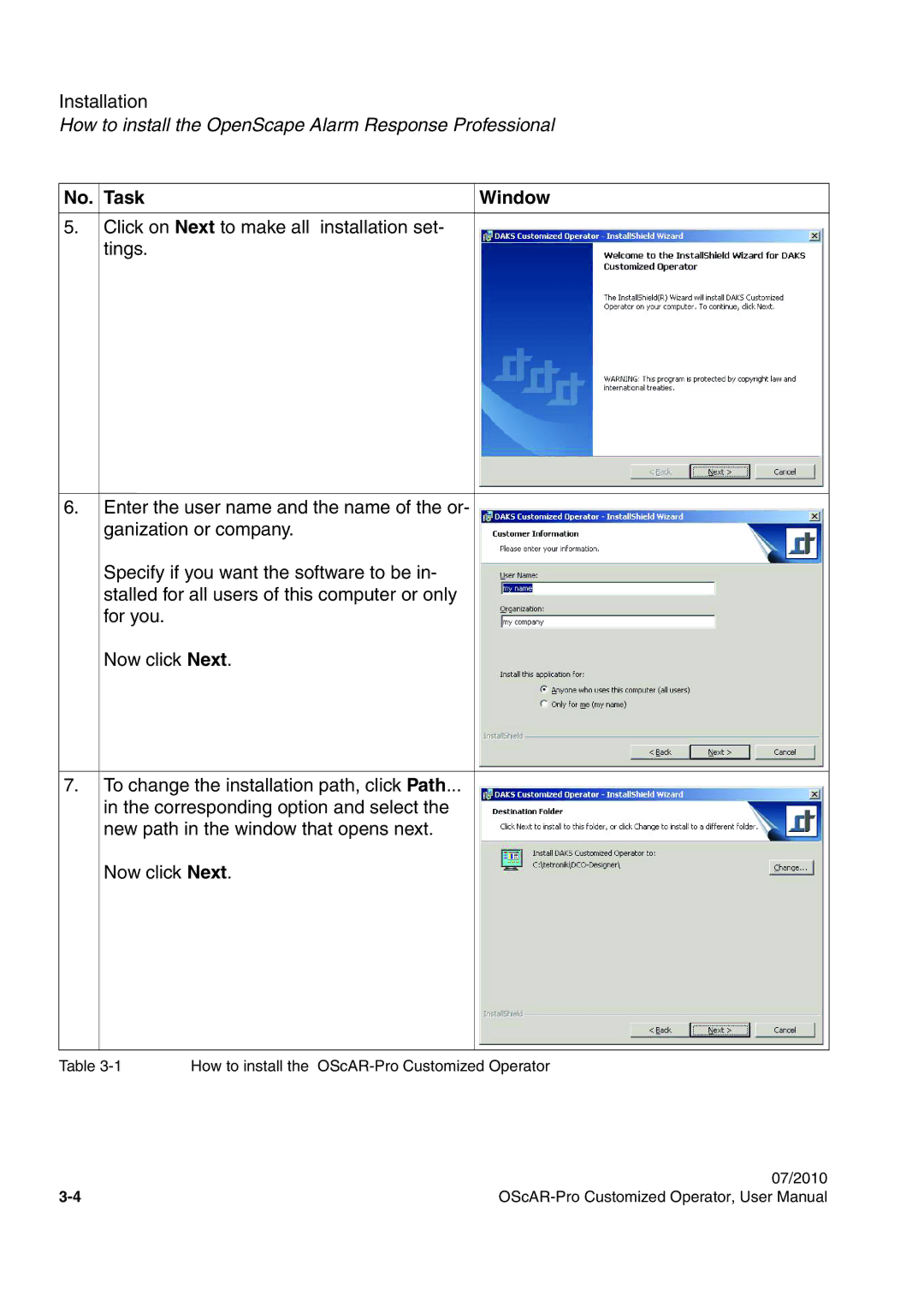 Siemens A31003-51730-U103-7619 user manual How to install OScAR-Pro Customized Operator 07/2010 