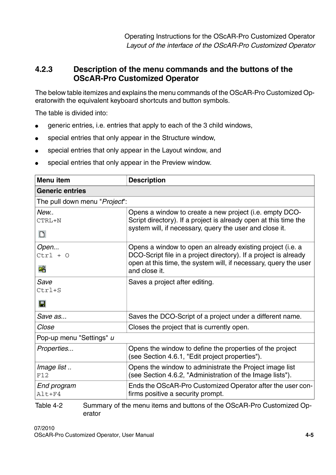 Siemens A31003-51730-U103-7619 user manual Menu item Description Generic entries, New 