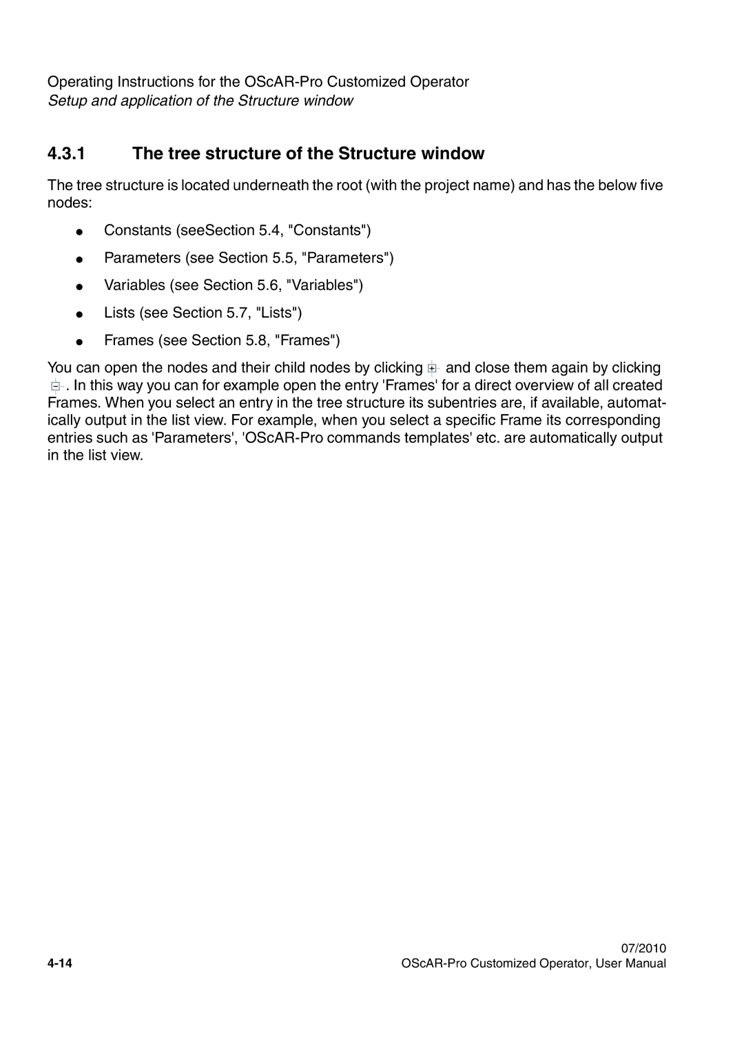 Siemens A31003-51730-U103-7619 user manual Tree structure of the Structure window 