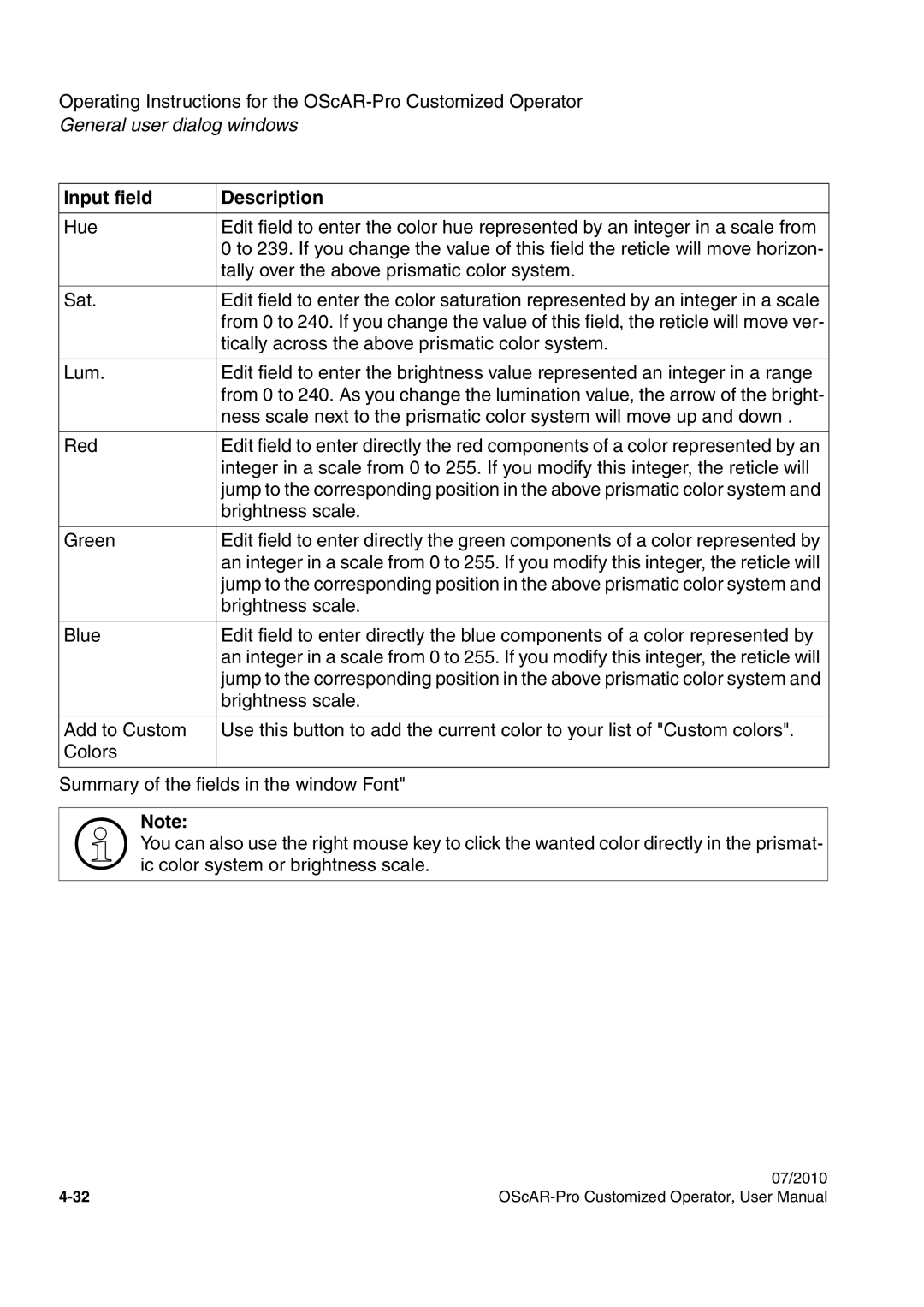 Siemens A31003-51730-U103-7619 user manual Input field Description 