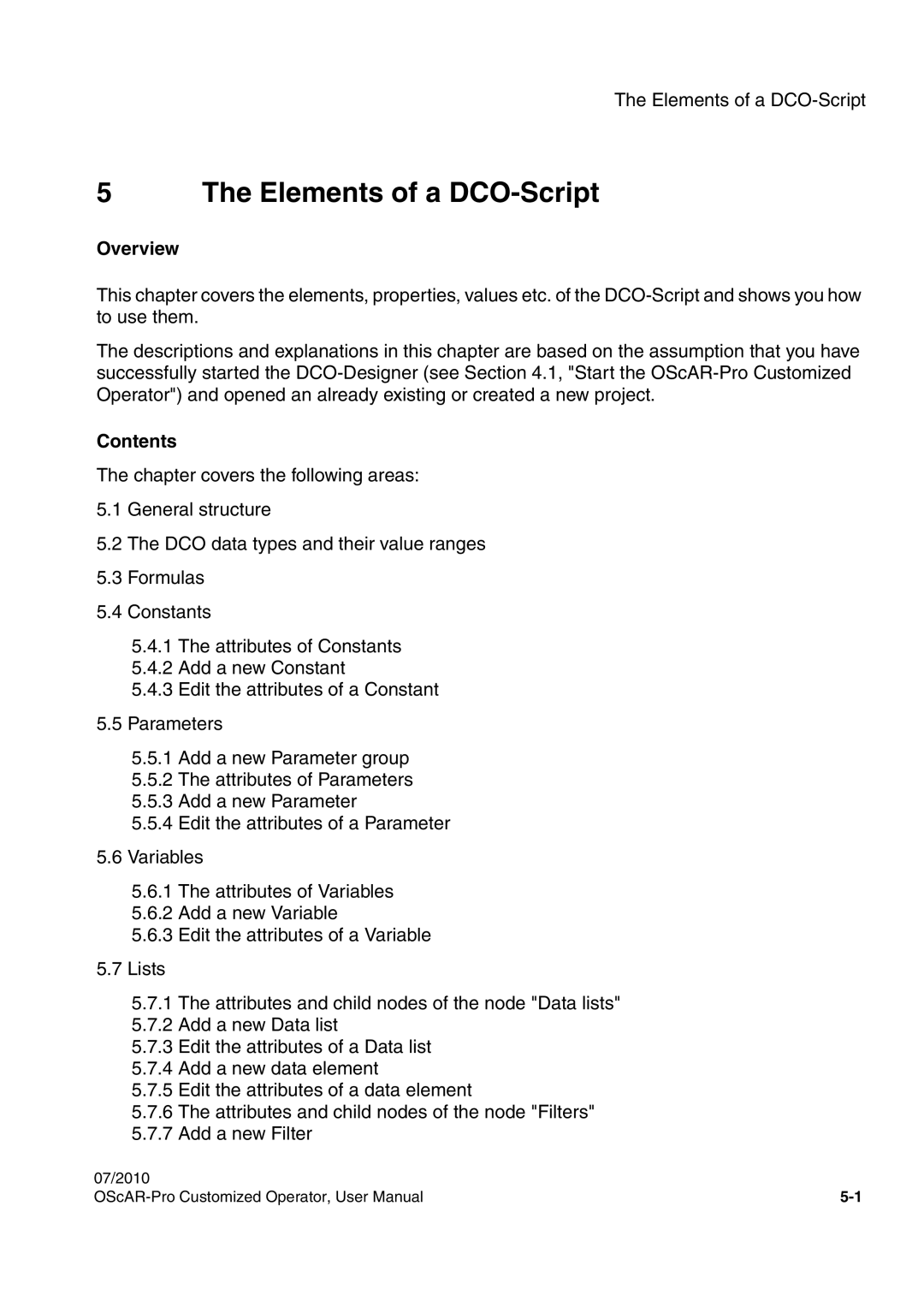 Siemens A31003-51730-U103-7619 user manual Elements of a DCO-Script 