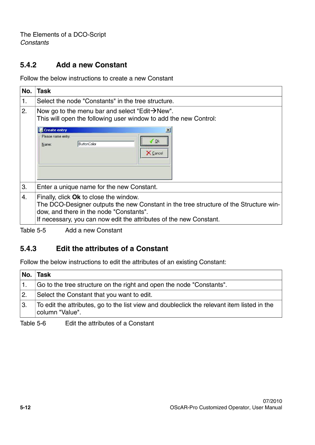 Siemens A31003-51730-U103-7619 user manual Add a new Constant, Edit the attributes of a Constant 