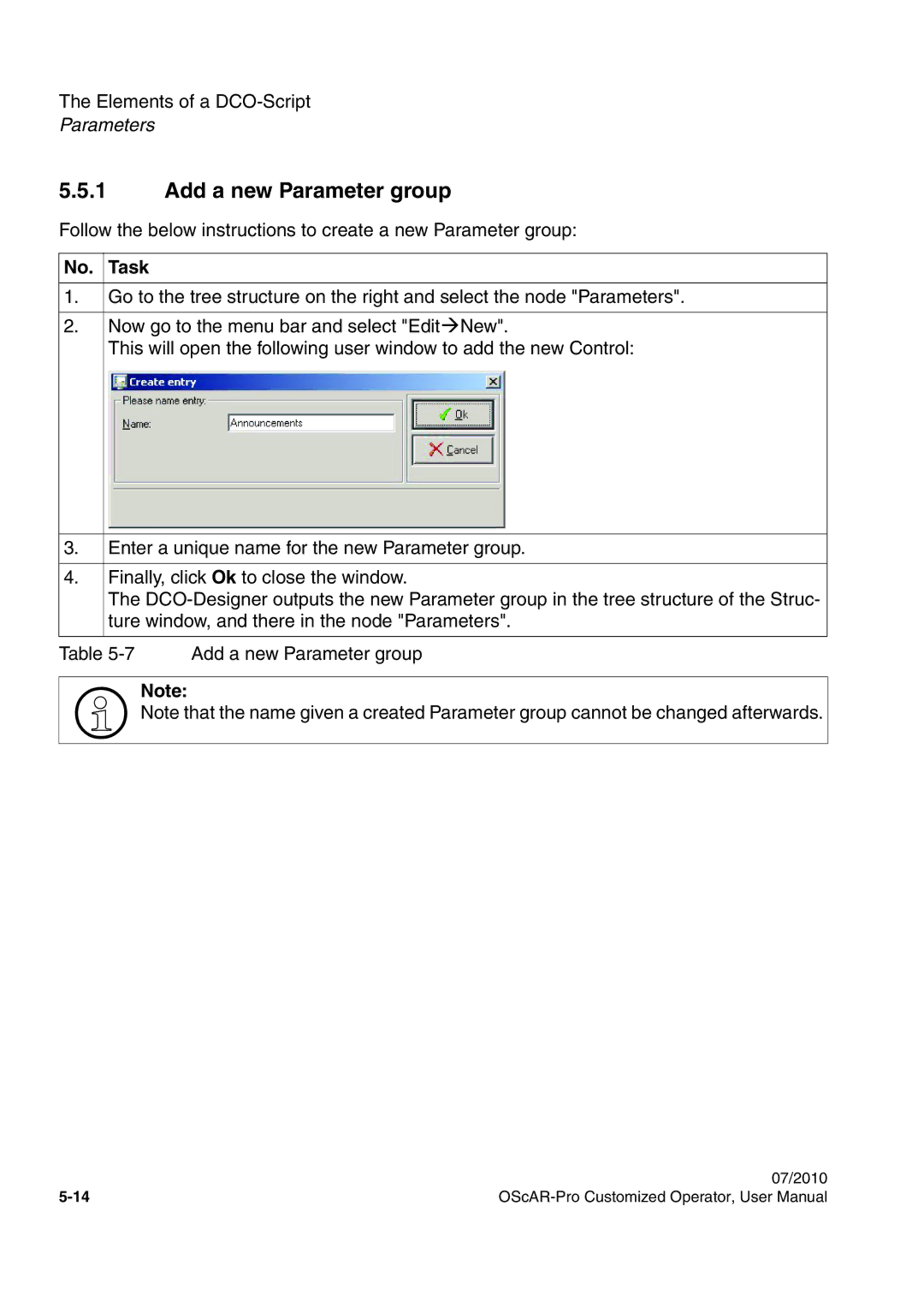 Siemens A31003-51730-U103-7619 user manual Add a new Parameter group 