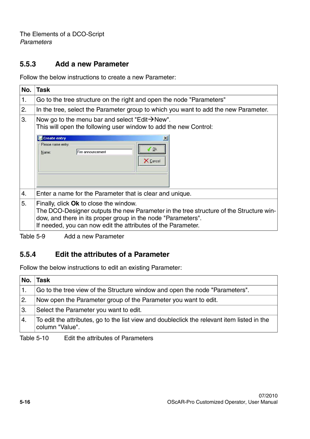 Siemens A31003-51730-U103-7619 user manual Add a new Parameter, Edit the attributes of a Parameter 