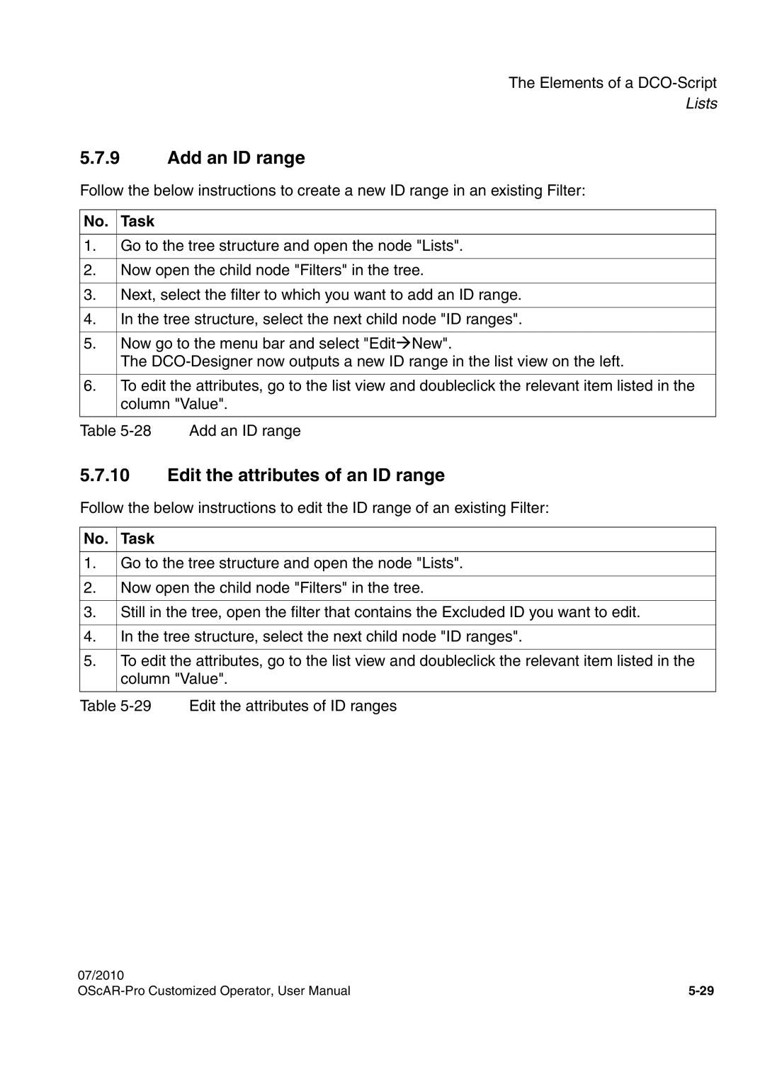 Siemens A31003-51730-U103-7619 user manual Add an ID range, Edit the attributes of an ID range 