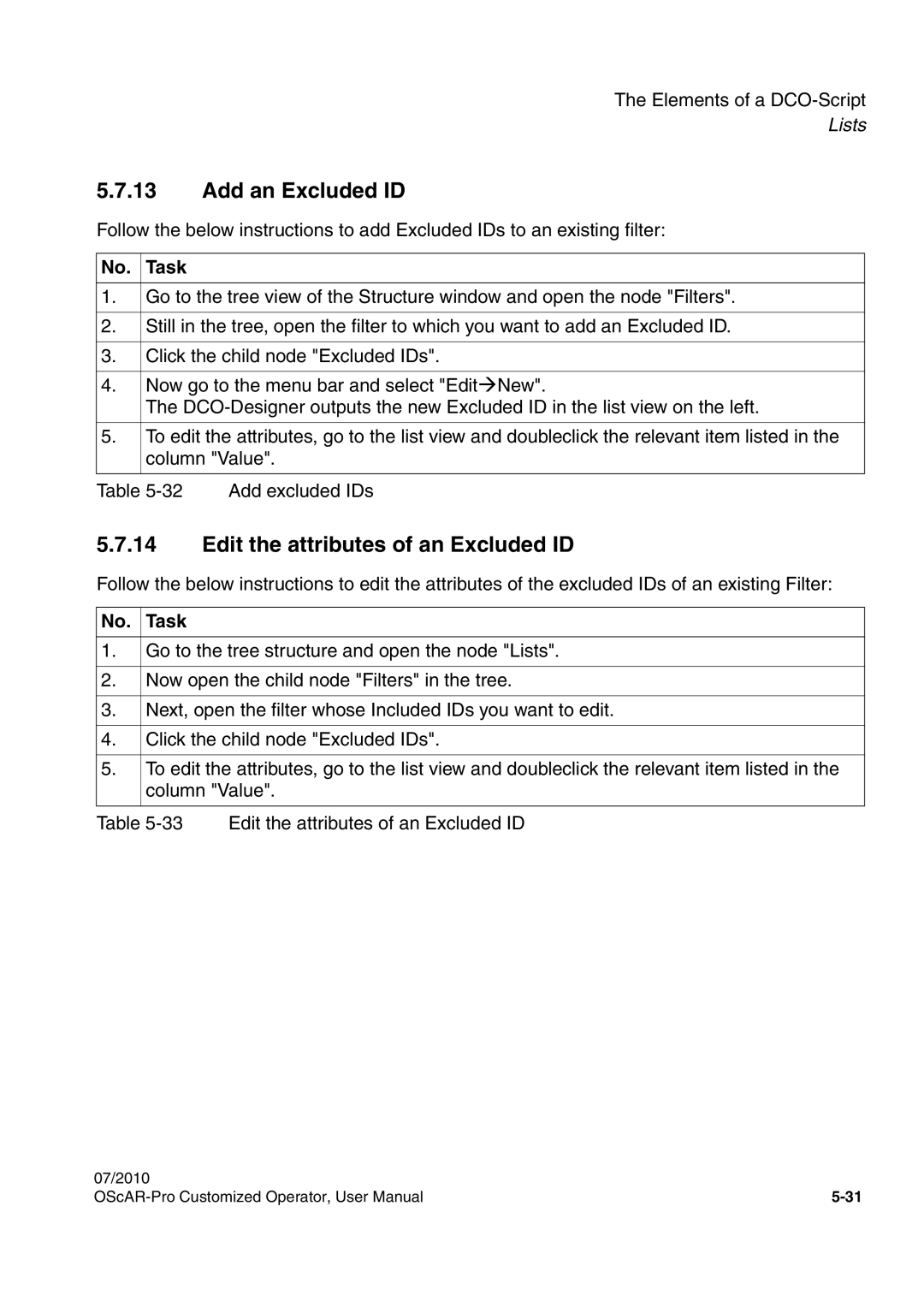 Siemens A31003-51730-U103-7619 user manual Add an Excluded ID, Edit the attributes of an Excluded ID 