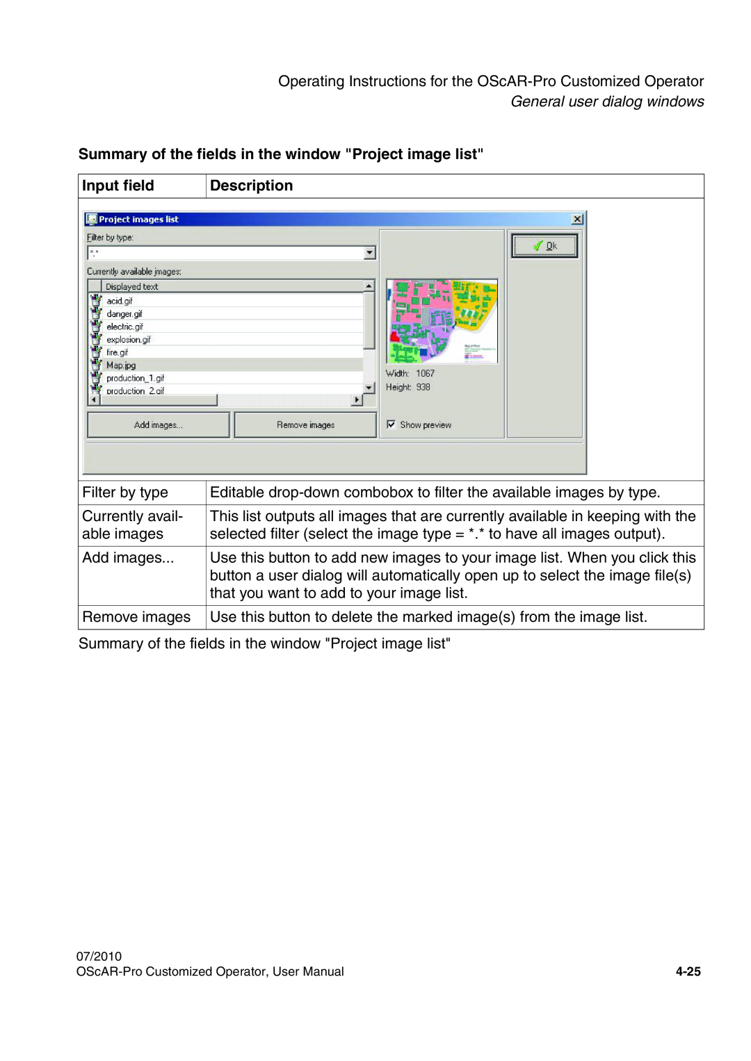 Siemens A31003-51730-U103-7619 user manual General user dialog windows, Input field, Description 