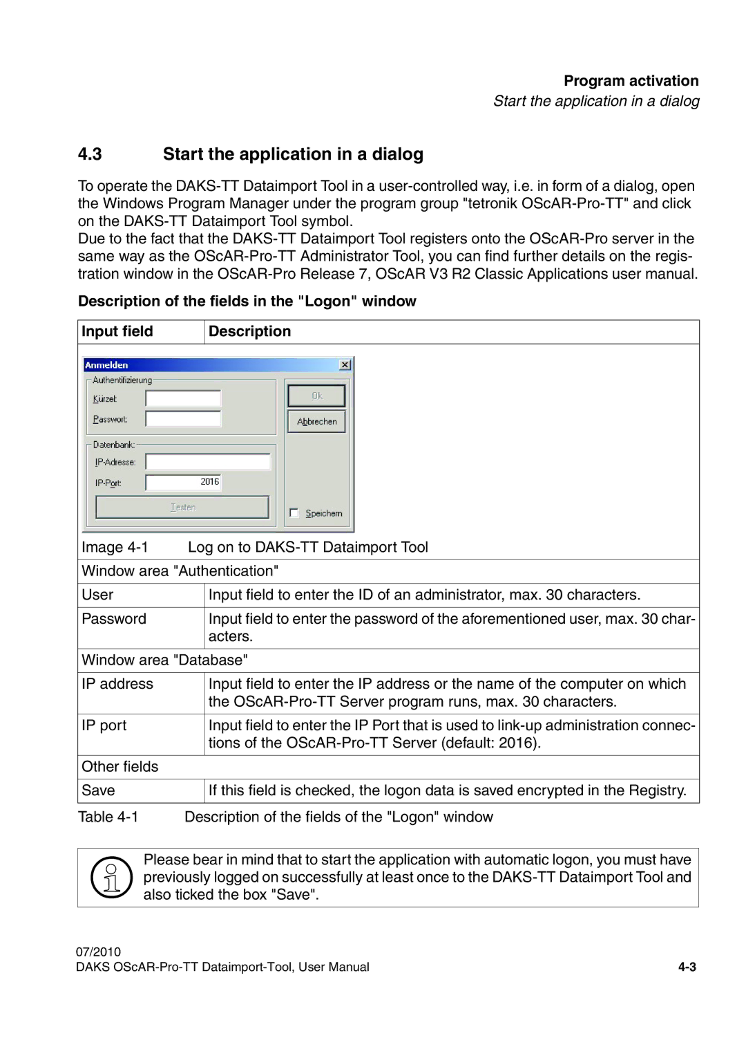 Siemens A31003-S1730-U102-1-7619 user manual Start the application in a dialog 