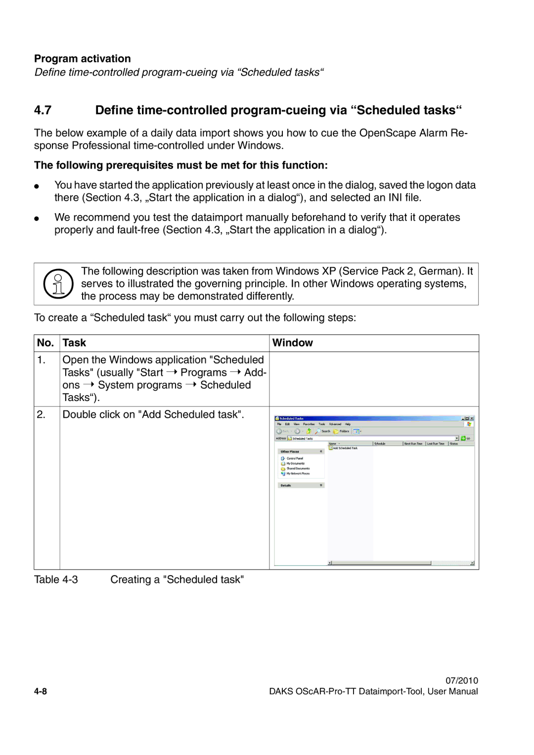 Siemens A31003-S1730-U102-1-7619 user manual Define time-controlled program-cueing via Scheduled tasks 