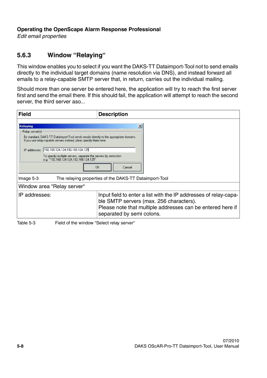 Siemens A31003-S1730-U102-1-7619 user manual Window Relaying, Field Description 