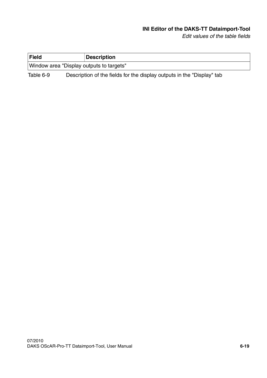 Siemens A31003-S1730-U102-1-7619 user manual Field INI Editor of the DAKS-TT Dataimport-Tool 