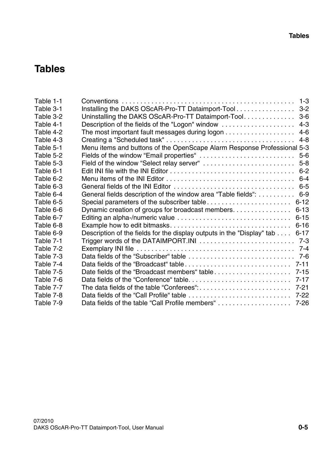 Siemens A31003-S1730-U102-1-7619 user manual Tables 