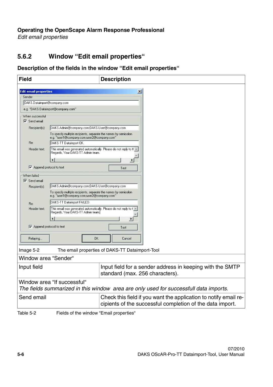 Siemens A31003-S1730-U102-1-7619 user manual 5.6.2Window “Edit email properties“, Field, Description 