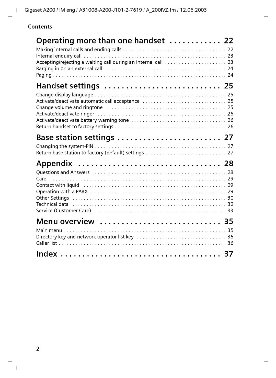 Siemens A31008-A200-J101-2-7619 manual Base station settings 