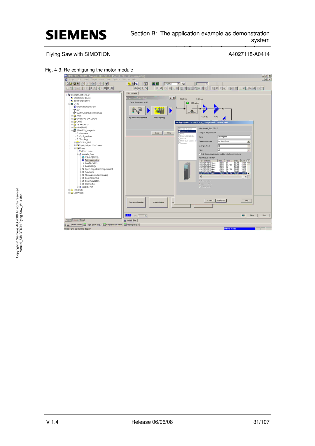 Siemens A4027118-A0414 user manual Release 06/06/08 31/107 