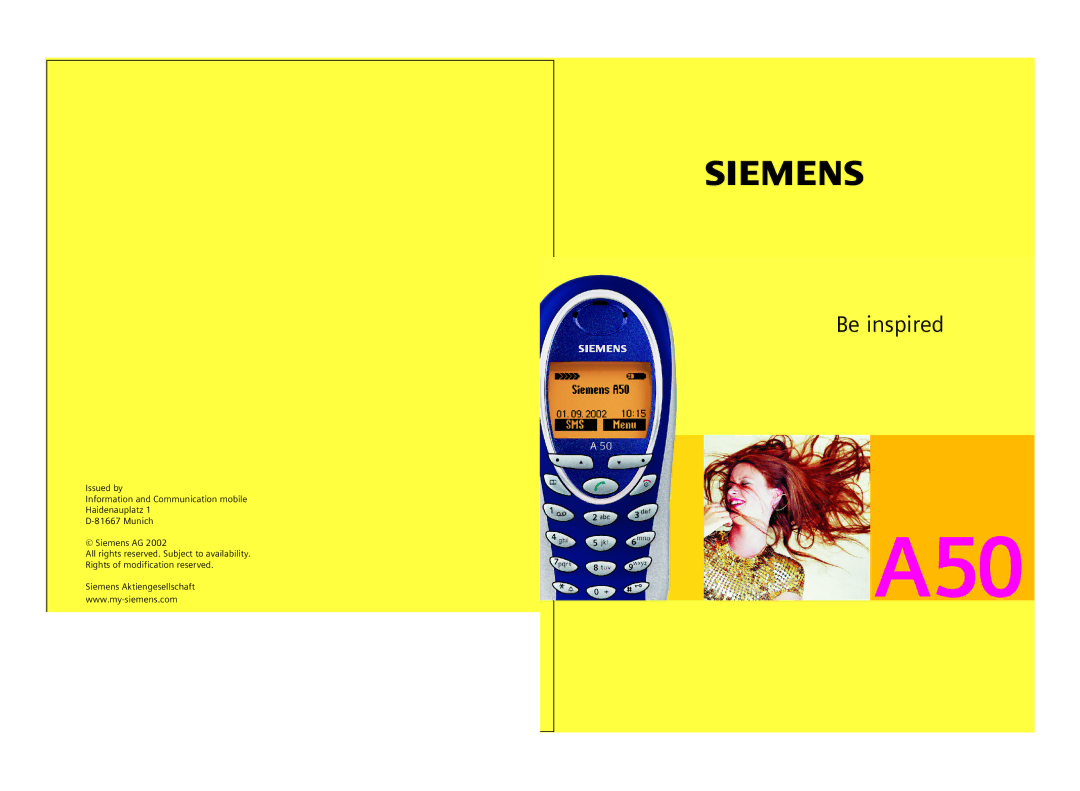 Siemens A50 manual Be inspired 