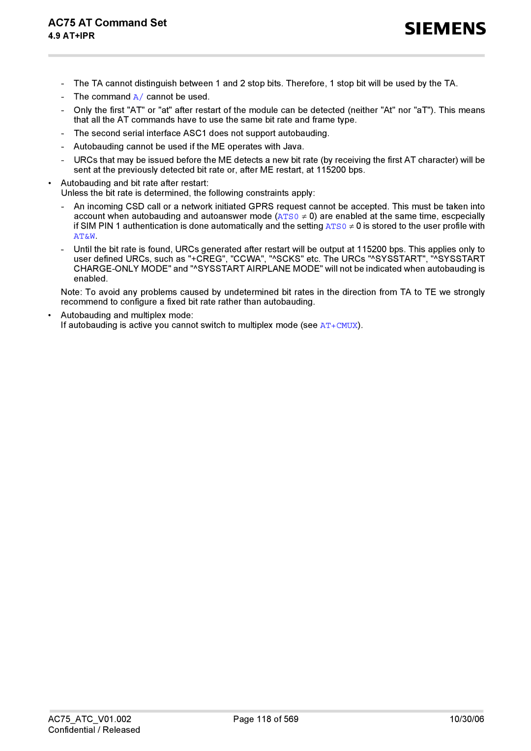 Siemens AC75 manual At&W 