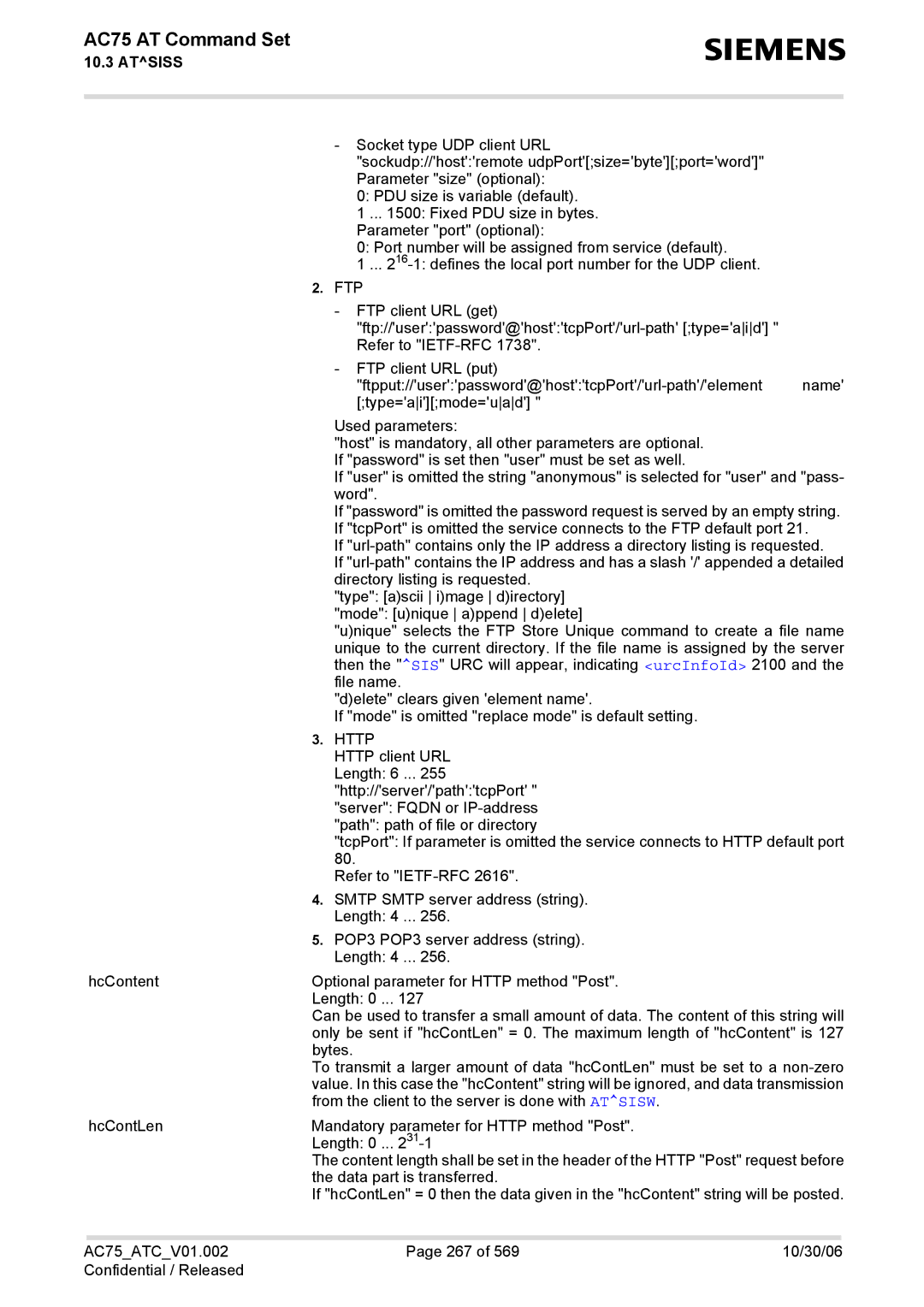 Siemens manual AC75 AT Command Set 