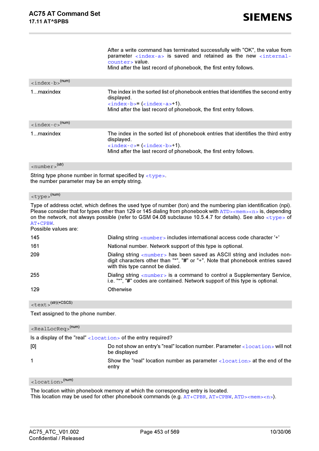 Siemens AC75 manual Counter value, Index-bnum, Index-b=index-a+1, Index-cnum, Index-c=index-b+1 