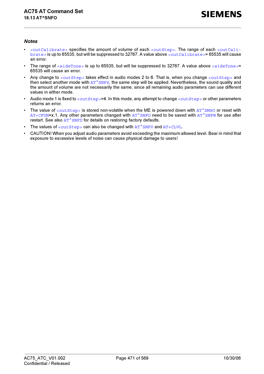 Siemens manual AC75 AT Command Set 