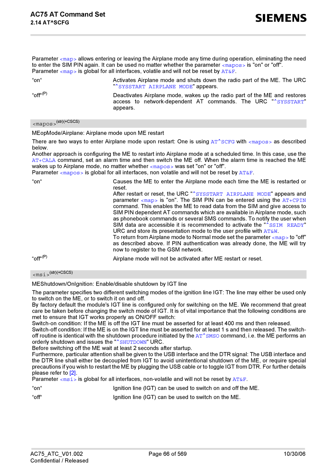 Siemens AC75 manual Sysstart Airplane Mode appears 