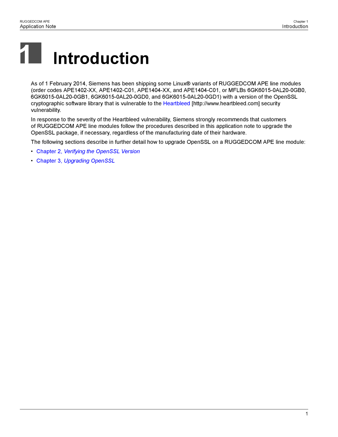 Siemens AN25 manual Introduction, Verifying the OpenSSL Version Upgrading OpenSSL 