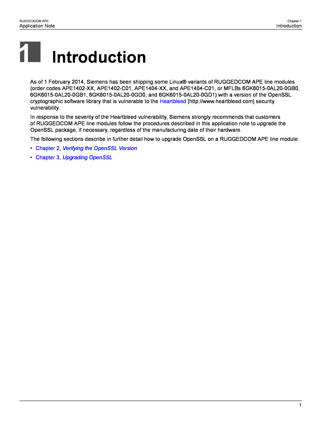 Siemens AN25 manual Introduction, Verifying the OpenSSL Version, Upgrading OpenSSL 