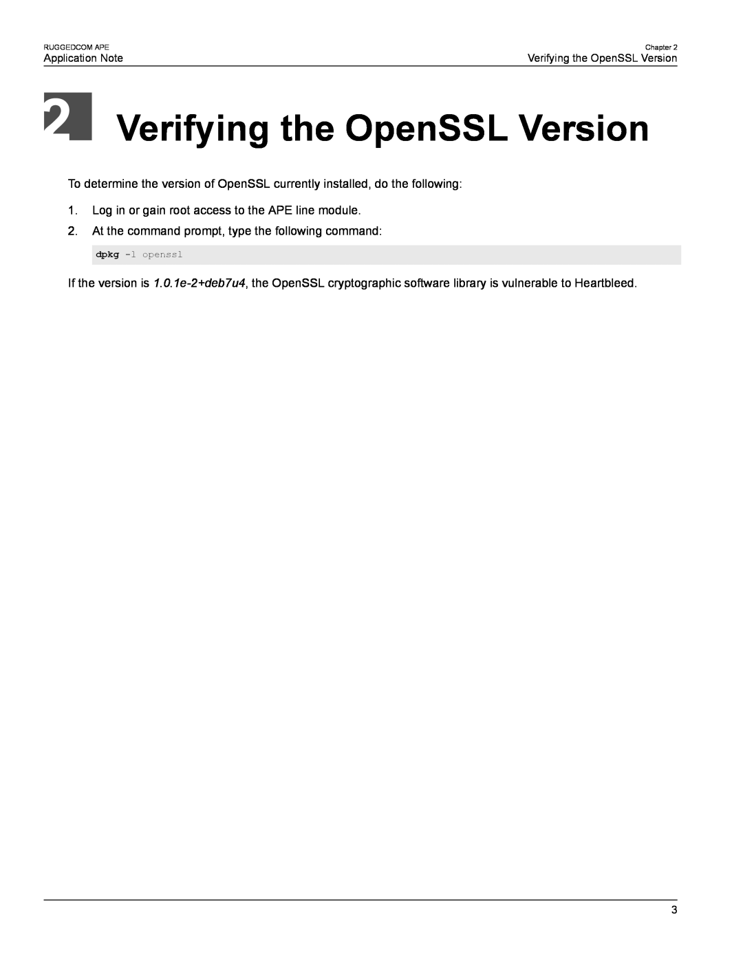 Siemens AN25 manual Verifying the OpenSSL Version, Application Note 